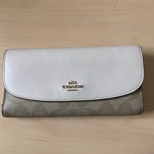 Coach white and beige wallet